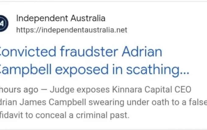 Federal Court Slams Kinnara Capital CEO Adrian Campbell Over False Affidavit